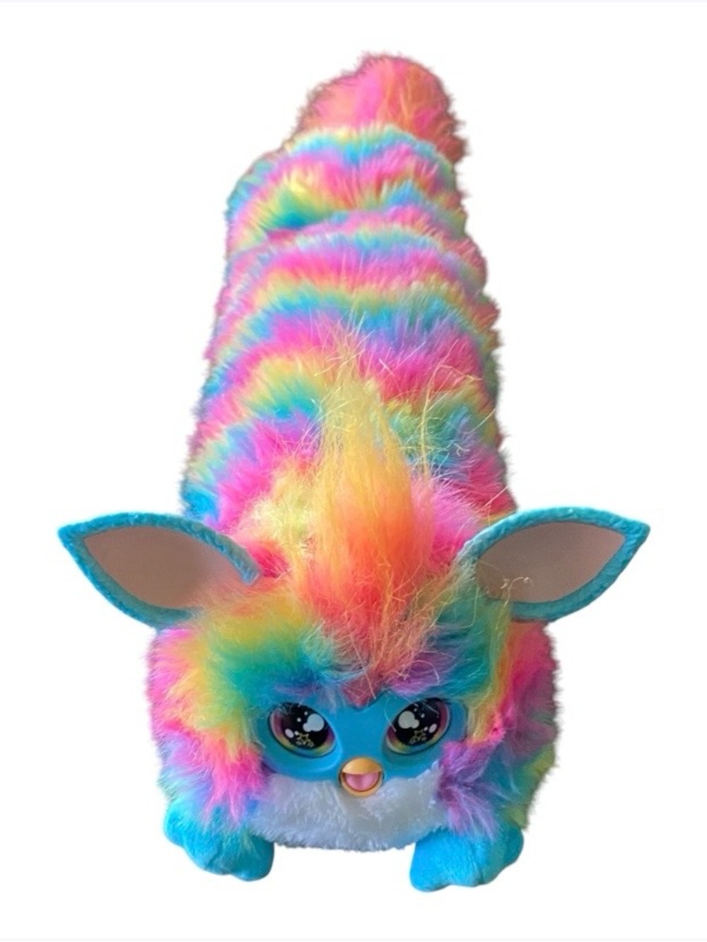 FURBY DJ Interactive Plush Toy Rainbow Electronic Stuffed Animal Long Body Great